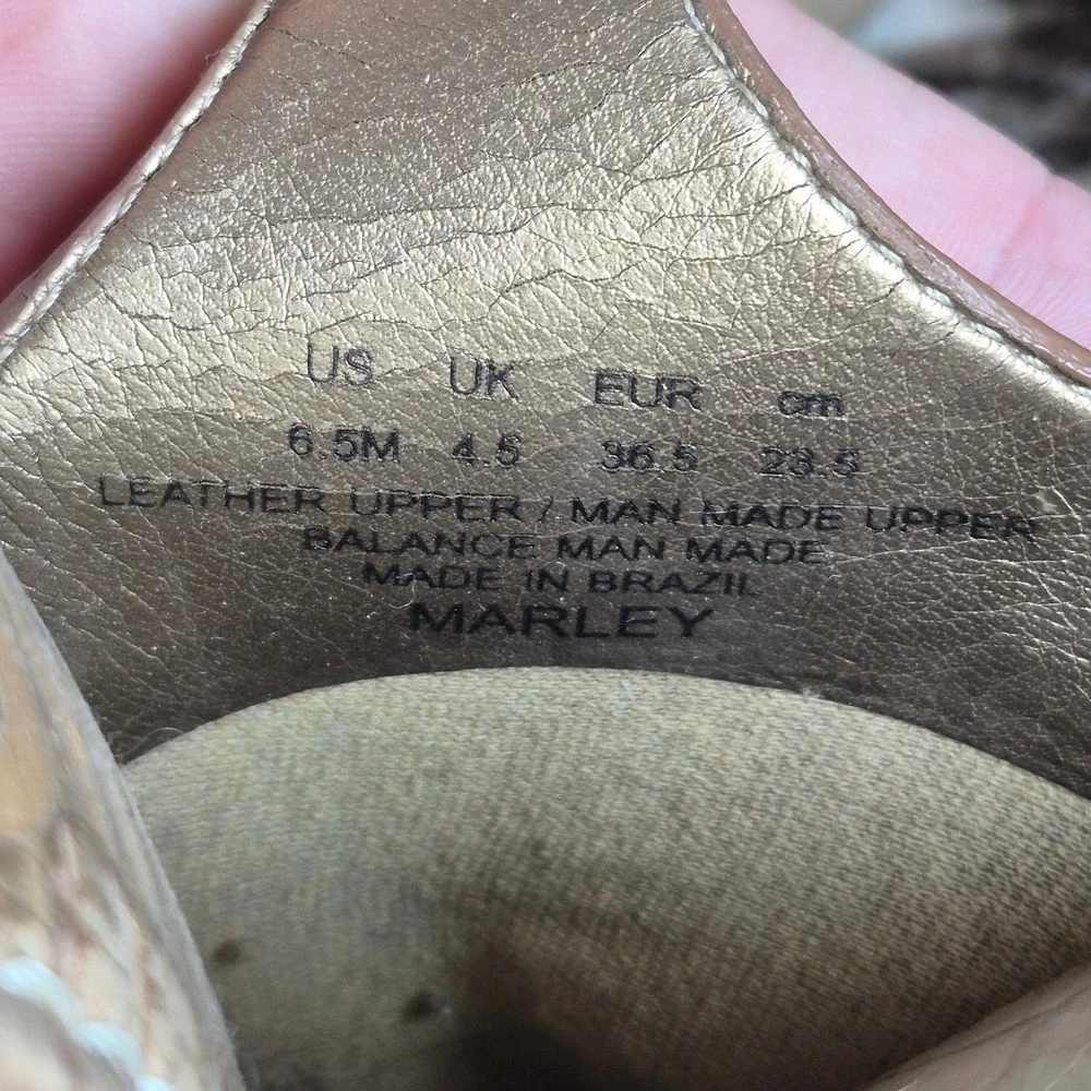 Sam Edelman Marley Tan Leather Wood Platform Studded Slingback Sandals 6.5M
